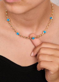 Heliophilia Silver CK9950 Collar Dorado de Metal con Longitud Ajustable